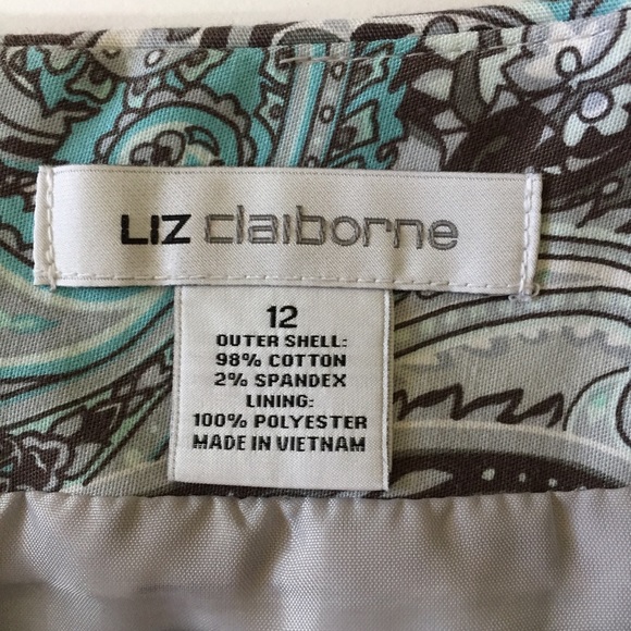 Liz Claiborne Gray / Aqua Skirt Size 12 - Picture 5 of 5